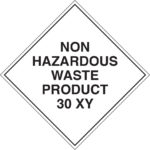 Non Hazardous Waste Products 30 XY Decals 100mm x 100mm