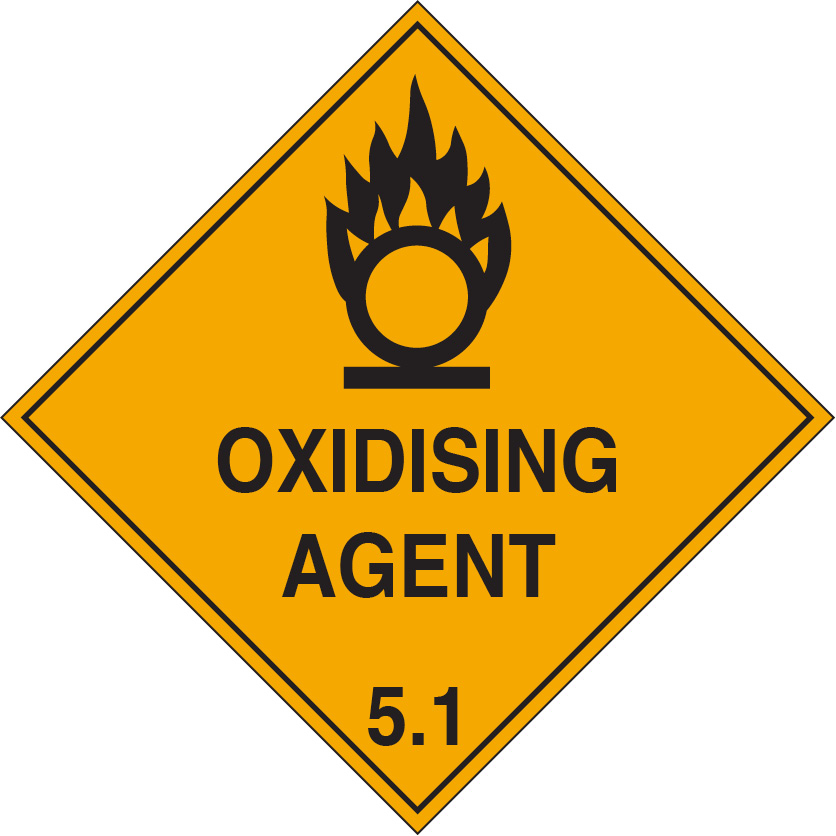 Oxidising Agent 5.1 Decals 100mm x 100mm