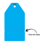 Blue Plain TUFFA Tags - 150mm x 80mm (Tear off Section) (packs of 100)