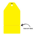 Yellow Plain TUFFA Tags - 150mm x 80mm (Tear off Section) (packs of 100)