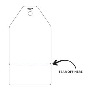 White Plain TUFFA Tags - 150mm x 80mm (Tear off Section) (packs of 100)