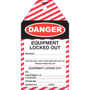 Danger Equipment Locked Out Tags - With Tear Off Section (packs of 100)