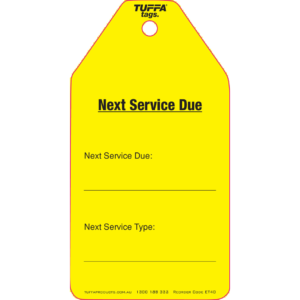 Next Service Due TUFFA™ Tags (packs of 100)