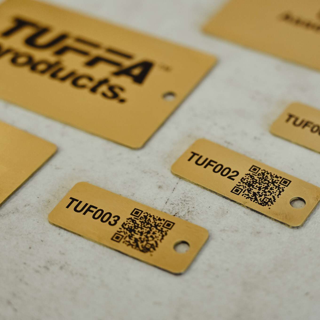 Tuffa Brass Engraved Asset Plates